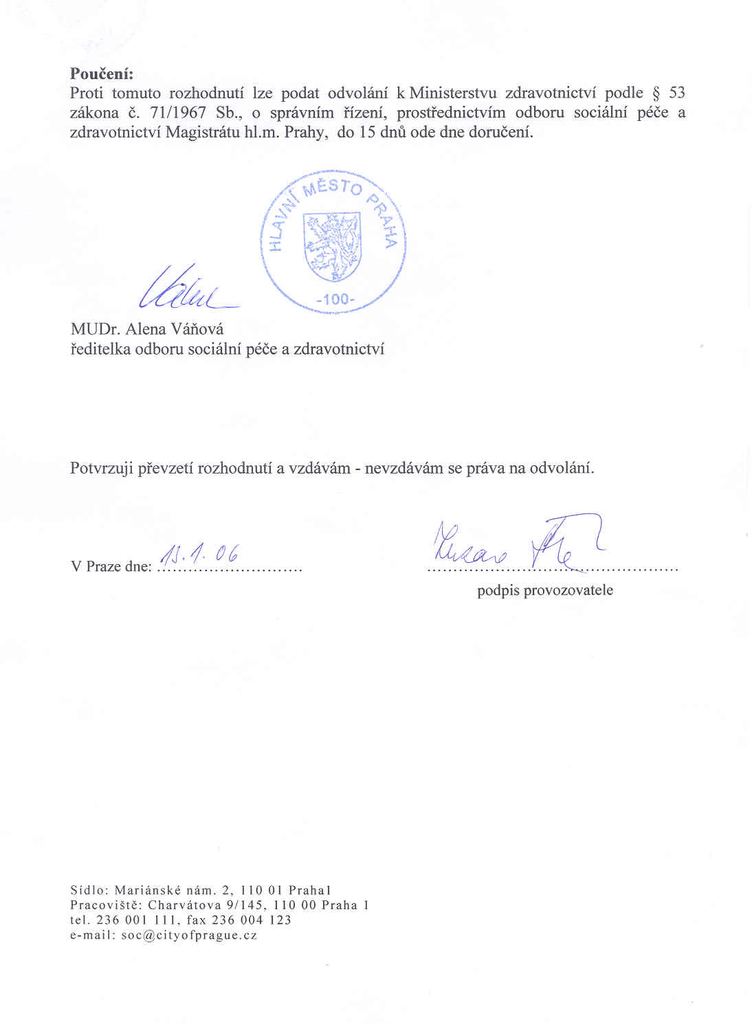 Rozhodnutí 3. strana Rozhodnutí Magistrátu