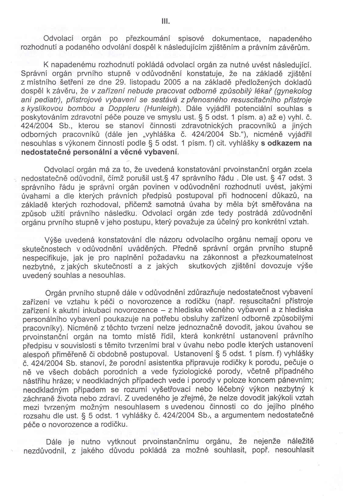 Rozhodnutí MZČR 4. strana Rozhodnutí MZČR