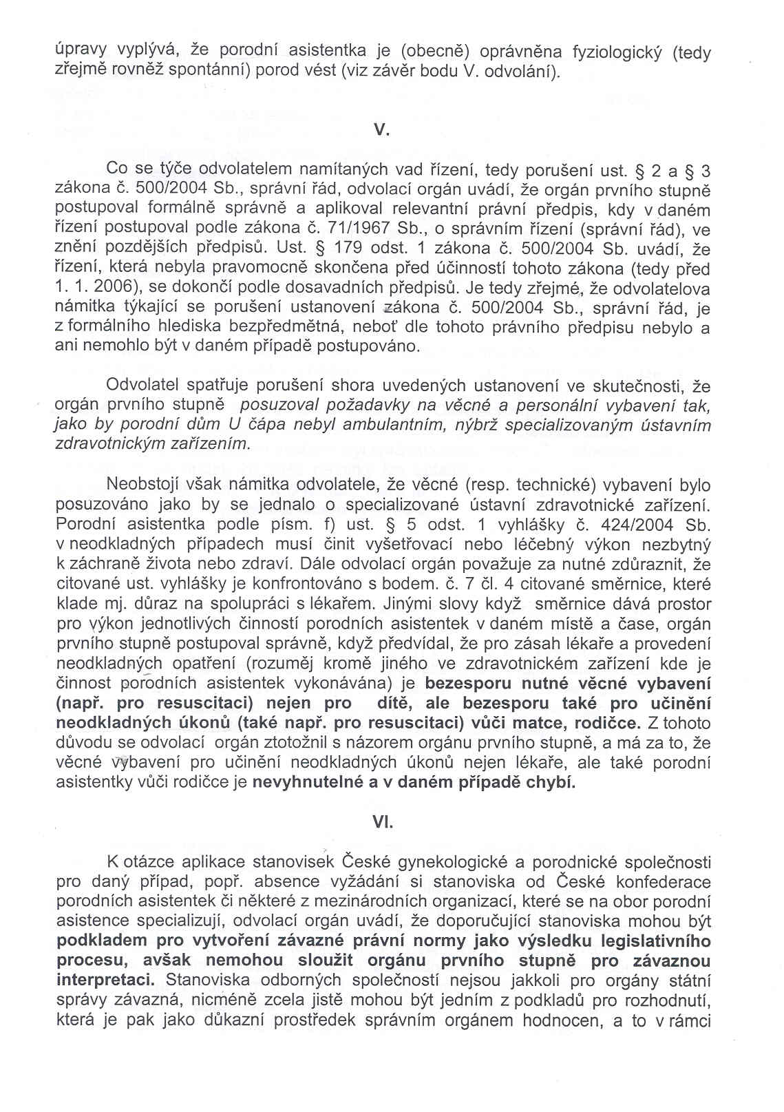 Rozhodnutí MZČR 6. strana Rozhodnutí MZČR