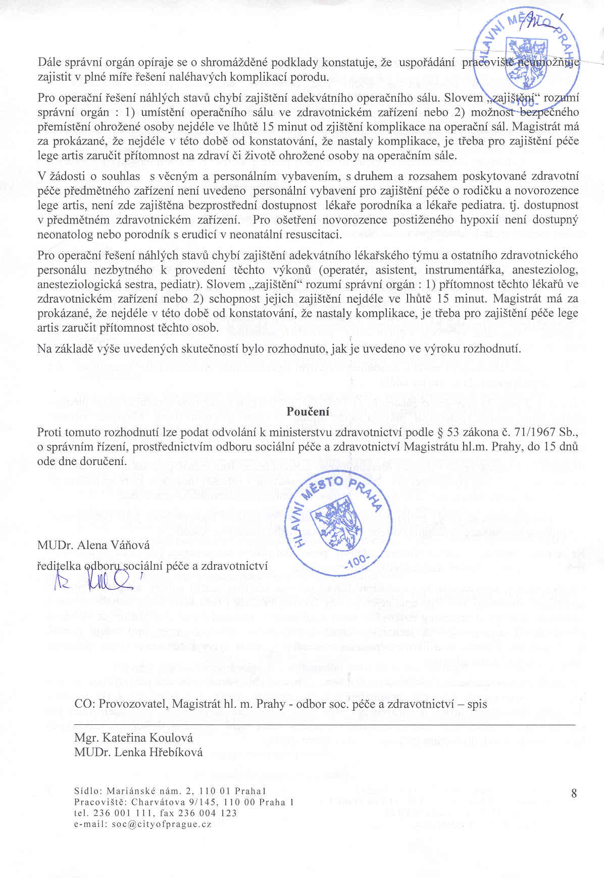 Rozhodnutí Magistrátu