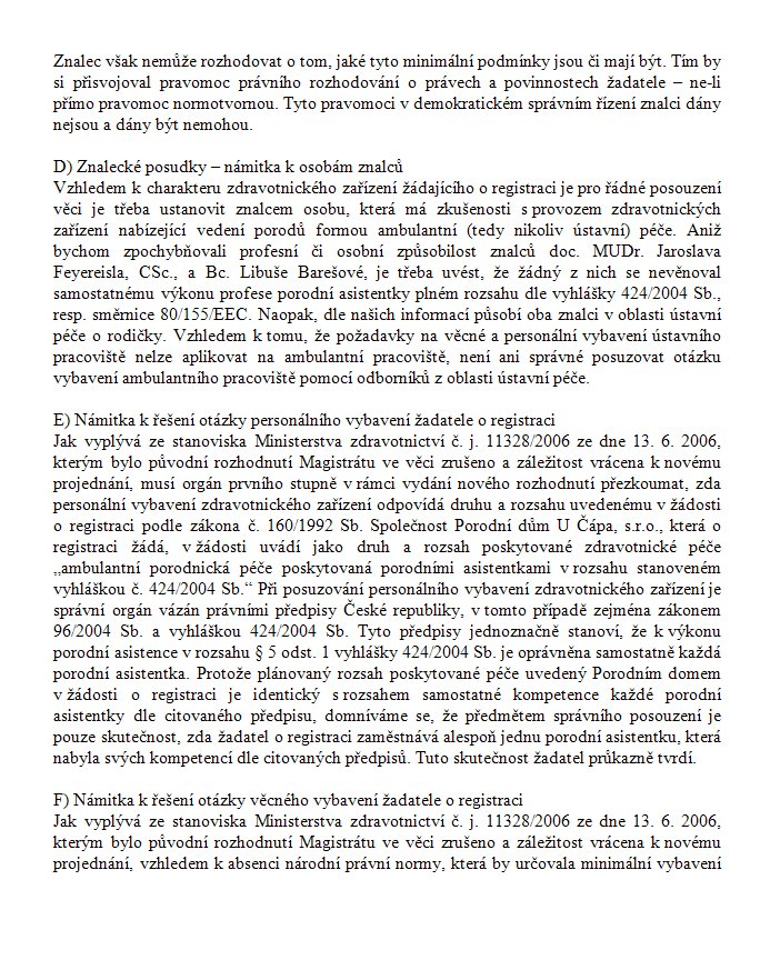 Dopis Magistrátu 2. strana Dopis Magistrátu