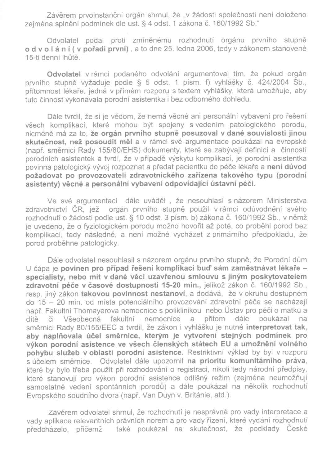 Rozhodnutí MZČR - 3. strana Rozhodnutí MZČR - 3. strana