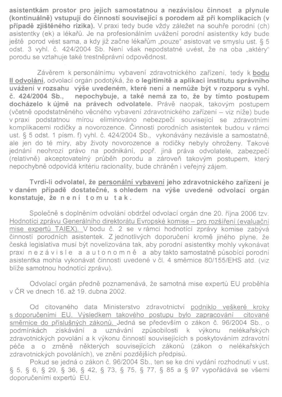 Rozhodnutí MZČR - 9. strana Rozhodnutí MZČR - 9. strana